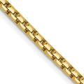 14K Yellow Gold 2.6mm Semi-Solid Diamond Cut Round Box Chain - 18 - Made In Italy