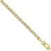 Solid 10K Yellow Gold 2.6mm Flat Anchor Chain - 16
