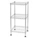 3 Tier Wire Shelving Small Metal Wire Shelf Storage Rack Wire Shelving Unit with Adjustable Shelves Durable Organizer Unit for Kitchen Garage Organization Bathroom Storage Rack Sliver