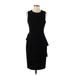 Eliza J Casual Dress Crew Neck Sleeveless: Black Solid Dresses - Women's Size 4