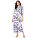 Plus Size Women's Safari Dress by Roaman's in White Leaf Print (Size 26 W)