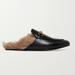 Gucci Shoes | Gucci Princetown Horsebit Shearling-Lined Leather Slippers (Size 40.5) | Color: Black/Gold | Size: 10.5