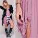 Free People Dresses | Free People Tattered Up Dress Asymmetrical Raw Hem Frayed Flowy Dress | Color: Pink/Red | Size: M