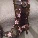 Louis Vuitton Shoes | Louis Vuitton Knee High Brown Leather Logo High Heels Boots, Fit Sz 8 To 8 1/2 | Color: Brown/Pink | Size: 8