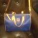 Dooney & Bourke Bags | Dooney & Bourke Blue Barrel Pebble Leather Satchel Barrel Handbag | Color: Blue/Tan | Size: Os