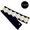 J. Crew Accessories | J.Crew Wool Knit Winter Scarf Blue White Gray Preppy Argyle | Color: Blue/White | Size: Os