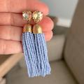 J. Crew Jewelry | J. Crew Beaded Tassel Earrings | Color: Blue/Gold | Size: Os