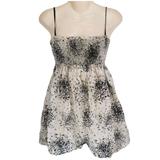Zara Tops | Clearance! Zara Basic Tube Top Xs Sleeveless Blouse Floral Chiffon Stretch | Color: Black/White | Size: Xs