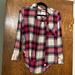 American Eagle Outfitters Tops | Ae Flannel Button Front Shirt | Color: Black/Red | Size: S