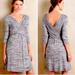 Anthropologie Dresses | Anthropologie Amadi Lola Dress Faux Wrap Marled Gray 3/4 Sleeve Lined Size M | Color: Gray | Size: M