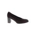 Cole Haan Heels: Slip On Chunky Heel Minimalist Burgundy Solid Shoes - Women's Size 9 - Round Toe