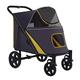 Large Dog Pram Pushchair Pet Strollers for Medium Large Dogs, Pet Dog Cat Stroller Carriage for Twin and More, 4 Wheels Dog Stroller Travel Carrier for Cat, Dog and More (Color : Yellow)