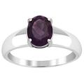 Dark Purple Amethyst 2.50 Ctw Gemstone 925 Sterling Silver Solitaire Stack Ring (S)