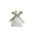 Small Cotton Bags,Hessian Bags 50pcs White Cotton Burlap Jewelry Bag with Ribbon Custom Logo Can Choose Ribbon Color Pouch for Wedding Candy Gift Bag (Color : Light Green Silk, Size : 1 count (Pack