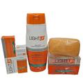 LIGHT UP Dark Spots Correcting Beauty Lotion w/Vitamin C, B 400ml + Serum + Soap + Tube Set