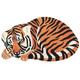 Wool Kids Rug Playroom Animal Tiger Print 100 x 155 cm Cotton Backing Hand Tufted Kids Room Orange Rajah