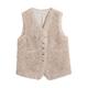 MEGCI vests for women Lambswool Vest Women Plush Vest Warm Sleeveless Vest Winter Vest With Pockets Single-breasted Cardigan Vest Sleeveless Gilet