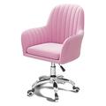 MIJOAS PC Chairs Adjustable Swivel Chair 360 Degree Rotatable Velvet Desk Chair Gaming Chair Chair (Color : Pink) needed Comfortable anniversary vision