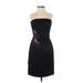 Express Casual Dress - Sheath Strapless Strapless: Black Print Dresses - Women's Size 1