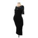 Kimi + Kai Maternity Casual Dress - Midi: Black Print Dresses - Women's Size Small