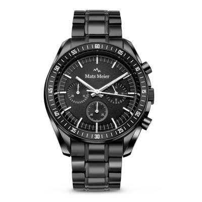 Mats Meier Herrenuhr Arosa Racing schwarz - edelstahl Schwarz Herren Image
