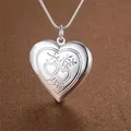 Collier en argent regardé 925 avec cadre photo en forme de cœur pour femme bijoux de mariage