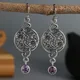 Boucles d'oreilles pendantes violettes de style Boho boucles d'oreilles pendantes vintage forme