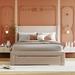 Mercer41 Lucan Solid Wood+MDF Bed Upholstered in Brown | 44.7 H x 59.4 W x 78.1 D in | Wayfair BF61F3D2D0F5402FBEE74675A645DB1A
