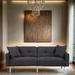 Latitude Run® 75" Upholstered Sleeper Sofa Wood/Linen in Black/Brown | 30 H x 75 W x 34 D in | Wayfair BAAF1828C9E84454884B976CB11C4665