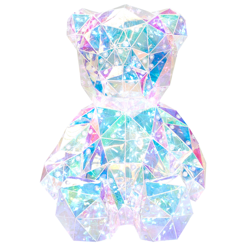 LED Dekoration Teddybär schillernd holografisch RGB USB mehrfarbig