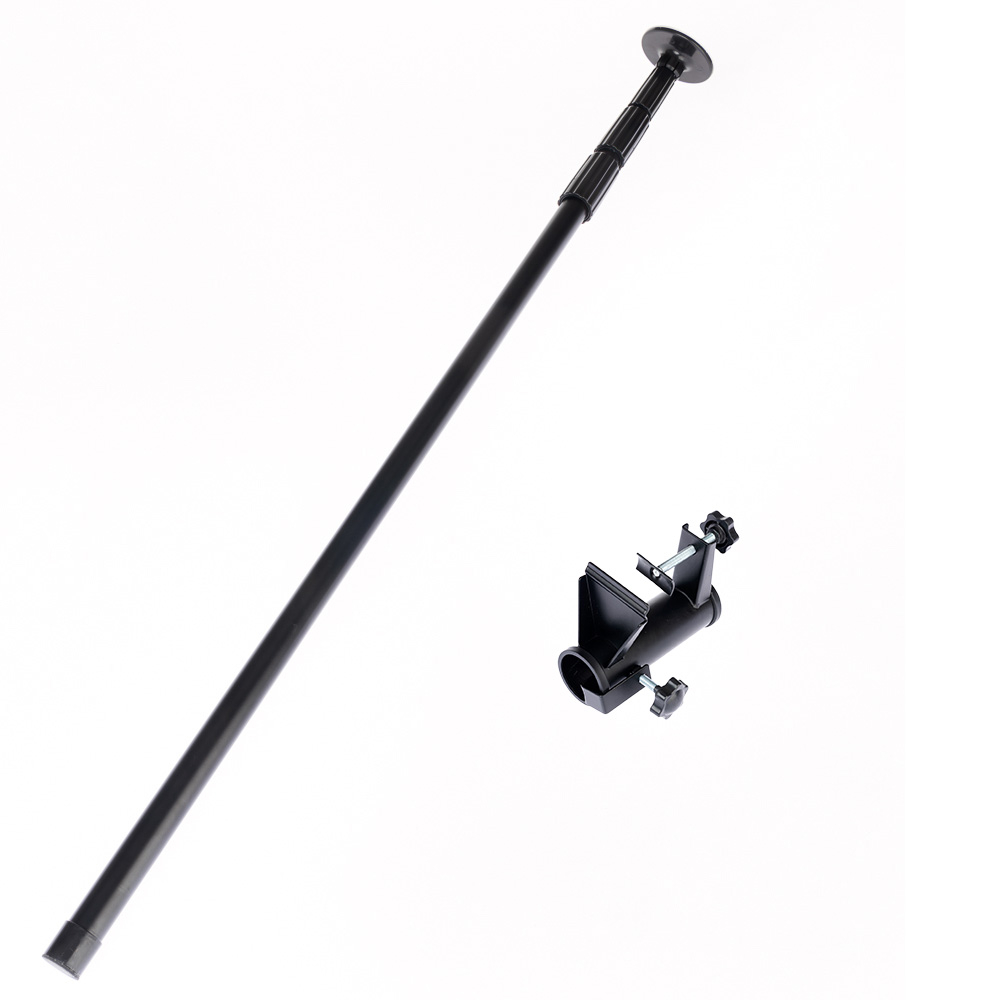 Fixation TIAKI pour barres télescopiques sur balustrade - lot : fixation + barre téléscopique