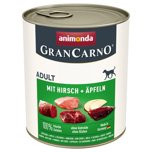 Lot animonda GranCarno Original 12 x 800 g pour chien - cerf, pommes