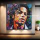 Michael Jackson POP ART by Medici Frau Face Bild Wandkunst Leinwand Modern Bild Wohnzimmer pop art xxl art #fe2-19