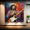 Jimmi Hendrix POP ART by Medici Frau Face Bild Wandkunst Leinwand Modern Bild Wohnzimmer pop art xxl art #fe2-3