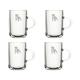 Staffy Dog Set of 4 Tea Glasses Tea Mug Coffee Glass- Hand etched glass.238