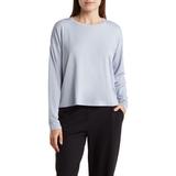 Crewneck Long Sleeve Boxy ® Lyocell Top - Blue - Eileen Fisher Tops
