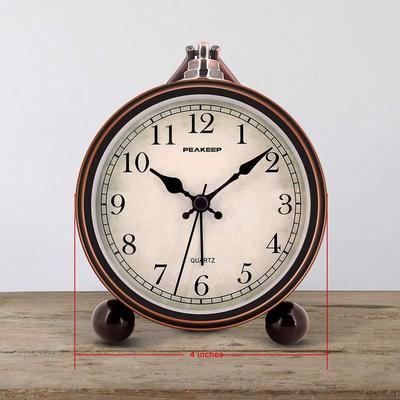 4" Battery Operated Retro Analog Silent Alarm Clock