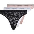 Calvin Klein Damen 3er Pack Slips Bikini Form Stretch, Mehrfarbig (Black/White/Subdued), M