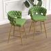 2PC Bar Chair Suede Woven Bar Stool,Barstools,360 Swivel Bar Stools with legs and Footrest