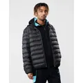 Men's BOSS Green J Thor Mens Water-Repellent Puffer Jacket With Branded Trims - Black - Size: 44/Regular