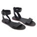 Madewell Shoes | Madewell The Boardwalk Black Leather Ankle-Strap Sandal Size 9 | Color: Black | Size: 9