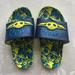 Disney Shoes | Disney Swim Boys Size 9/10 Star Wars Blue/Green Slip-On Baby Yoda Slides Sandals | Color: Blue/Green | Size: 9b