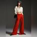 Anthropologie Pants & Jumpsuits | Anthropologie Pleated Wide Leg High Rise Trousers Pants Navy Red Size 0 Nwt | Color: Red | Size: 0