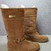 Coach Shoes | Like New Coach Designer Tallulah Brown Suede Boots Women's Sz 7.5 | Color: Brown/Cream | Size: 7.5