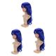 Angoily 3pcs 28 Curly Wig Womens Wigs Curly Human Hair Wig Curly Hair Wigs Adjustable Wig Blue Wigs for Women Inch Wig Density Wigs Color Wigs Fluffy Wig Cosplay Wig Wavy Wig Women's Curls