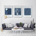 Dittelle Dark Navy Blue Poster Henri Matisse Canvas Painting Modern Abstract Art Print Fashion Wall Picture Living Room Home Decor 40x60cm-3Pieces Frameless