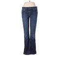 Joe's Jeans Jeans - Low Rise Flared Leg Boyfriend: Blue Bottoms - Women's Size 29 - Dark Wash