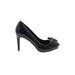 Cole Haan Heels: Pumps Stilleto Feminine Black Print Shoes - Women's Size 7 1/2 - Peep Toe