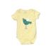 Short Sleeve Onesie: Yellow Polka Dots Bottoms - Size 9-12 Month