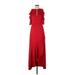 ML Monique Lhuillier Cocktail Dress - Midi Crew Neck Sleeveless: Red Print Dresses - Women's Size 4